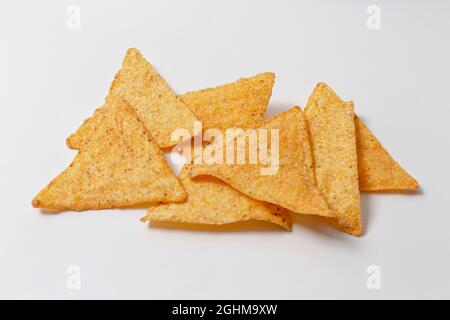 Crispy potato chips close up Stock Photo