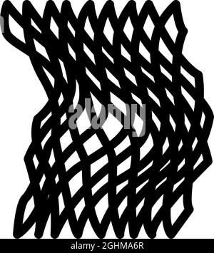 Icon Of Fishing Net. Black Stencil Design. Vector Illustration. Stock Vector