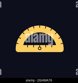 Protractor RGB color icon for dark theme Stock Vector