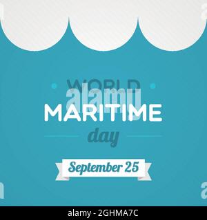World Maritime Day. September 25. Vector illustration, flat design Stock Vector
