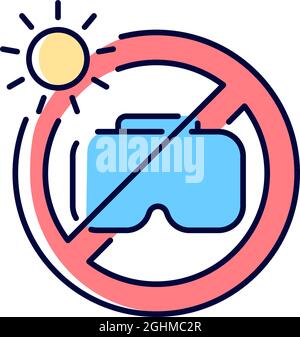 Do not leave in sunlight RGB color manual label icon Stock Vector