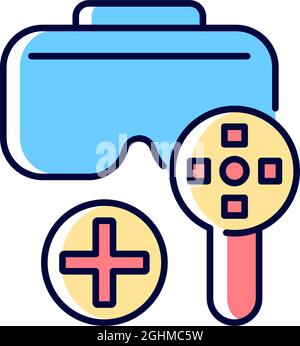 Can be used with game controller RGB color manual label icon Stock Vector