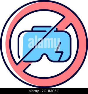 Do not use when broken RGB color manual label icon Stock Vector