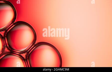 Abstract background and texture of red bubbles Stock Photo