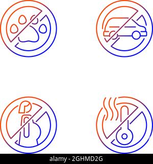 VR glasses gradient linear vector manual label icons set Stock Vector
