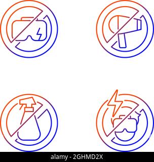 VR device gradient linear vector manual label icons set Stock Vector