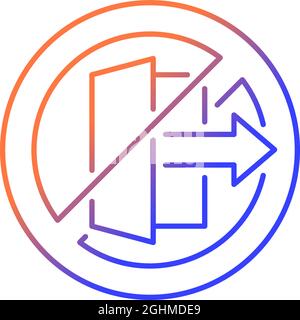Do not use outdoors gradient linear vector manual label icon Stock Vector