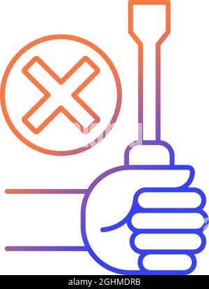 Do not repair yourself gradient linear vector manual label icon Stock Vector