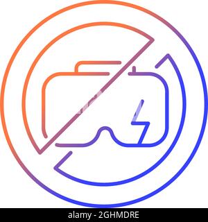 Do not use when broken gradient linear vector manual label icon Stock Vector