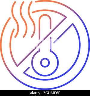 Do not use when it is hot gradient linear vector manual label icon Stock Vector