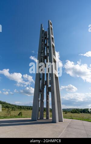 Shanksville, PA - Sept. 6, 2021: Tower of Voices at the Flight 93 Memorial Stock Photo