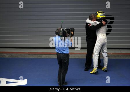 Nico Rosberg (GER), Mercedes GP and Norbert Haug (GER), Mercedes, Motorsport chief 15.04.2012. Formula 1 World Championship, Rd 3, Chinese Grand Prix, Shanghai, China, Race Day Stock Photo