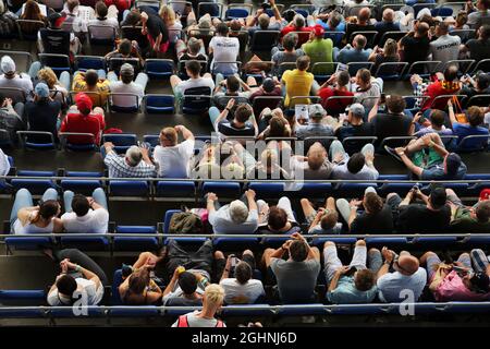 Fans in the grandstand.  30.07.2016. Formula 1 World Championship, Rd 12, German Grand Prix, Hockenheim, Germany, Qualifying Day.  Photo credit should read: XPB/Press Association Images. Stock Photo