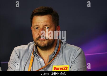 Paul Hembery (GBR) Pirelli Motorsport Director in the FIA Press Conference.  02.09.2016. Formula 1 World Championship, Rd 14, Italian Grand Prix, Monza, Italy, Practice Day.  Photo credit should read: XPB/Press Association Images. Stock Photo