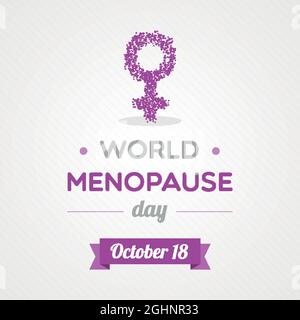 World Menopause Day. October 18. Awareness day. Vector illustration, flat design Stock Vector