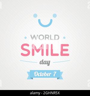 World Smile Day. Smile icon. October. Vector illustration, flat design Stock Vector