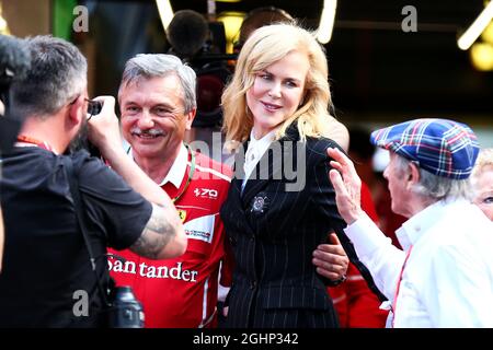 Nicole Kidman (AUS) Actress with Jackie Stewart (GBR) and the Ferrari team.  25.03.2017. Formula 1 World Championship, Rd 1, Australian Grand Prix, Albert Park, Melbourne, Australia, Qualifying Day.  Photo credit should read: XPB/Press Association Images. Stock Photo