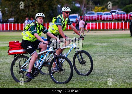 St John Ambulance crew.  25.03.2017. Formula 1 World Championship, Rd 1, Australian Grand Prix, Albert Park, Melbourne, Australia, Qualifying Day.  Photo credit should read: XPB/Press Association Images. Stock Photo