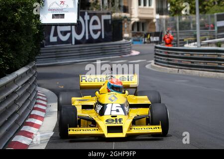 Jean-Pierre Jabouille (FRA) in the Renault RS01.  26.05.2017. Formula 1 World Championship, Rd 6, Monaco Grand Prix, Monte Carlo, Monaco, Friday.  Photo credit should read: XPB/Press Association Images. Stock Photo