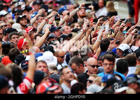 Fans in the pits.  13.07.2017. Formula 1 World Championship, Rd 10, British Grand Prix, Silverstone, England, Preparation Day.  Photo credit should read: XPB/Press Association Images. Stock Photo