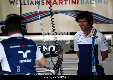 Guy Martin (GBR) Motorcycle Racer and TV Personality, with the Williams Team.  24.08.2017. Formula 1 World Championship, Rd 12, Belgian Grand Prix, Spa Francorchamps, Belgium, Preparation Day.  Photo credit should read: XPB/Press Association Images. Stock Photo