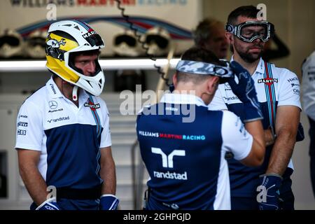 Guy Martin (GBR) Motorcycle Racer and TV Personality practices a pit stop with the Williams.  25.08.2017. Formula 1 World Championship, Rd 12, Belgian Grand Prix, Spa Francorchamps, Belgium, Practice Day.  Photo credit should read: XPB/Press Association Images. Stock Photo