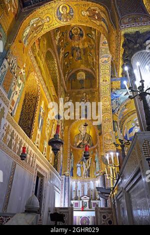 Cappella Palatina, close-up, Palazzo dei Normannni also Palazzo Reale, Palermo, Sicily, Italy Stock Photo