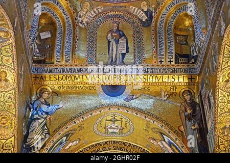 Cappella Palatina, close-up, Palazzo dei Normannni also Palazzo Reale, Palermo, Sicily, Italy Stock Photo