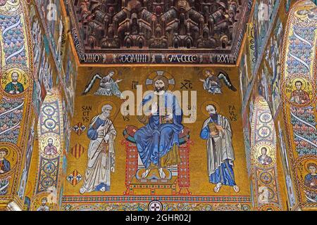 Cappella Palatina, close-up, Palazzo dei Normannni also Palazzo Reale, Palermo, Sicily, Italy Stock Photo