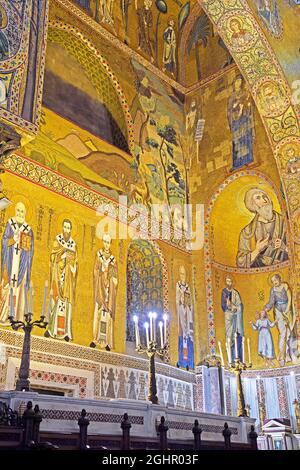 Cappella Palatina, close-up, Palazzo dei Normannni also Palazzo Reale, Palermo, Sicily, Italy Stock Photo