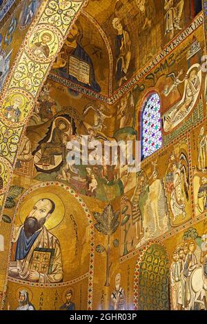 Cappella Palatina, close-up, Palazzo dei Normannni also Palazzo Reale, Palermo, Sicily, Italy Stock Photo