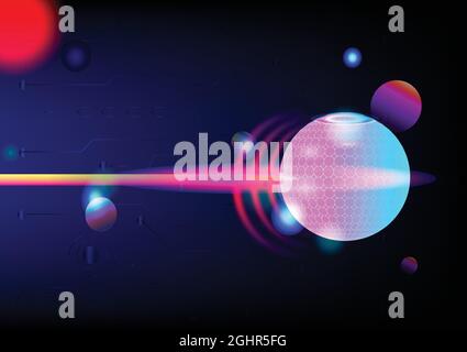Abstract background circle ball energy global space motion futuristic hi-tech technology pattern digital art graphic design vector illustration EPS10 Stock Vector