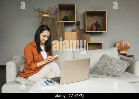 Work at home, video conference, video call for online meetings, virtual meetings, distance learning Stock Photo