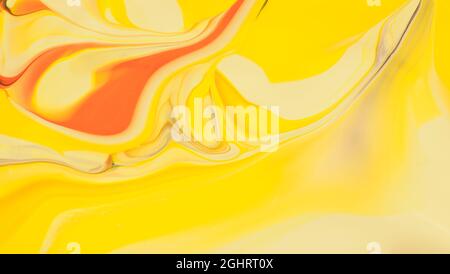 Abstract image of various colors of acrylic paint mixed together using a paint pouring  technique Stock Photo