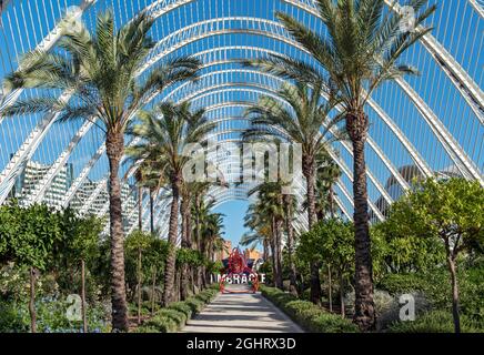 The Umbracle, L'Umbracle, City of Arts and Sciences, Ciutat de les Arts i les Ciencies, Valencia, Spain Stock Photo