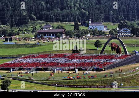 Circuit atmosphere - fans in the grandstand.  30.06.2019 Formula 1 World Championship, Rd 9, Austrian Grand Prix, Spielberg, Austria, Race Day.  Photo credit should read: XPB/Press Association Images. Stock Photo