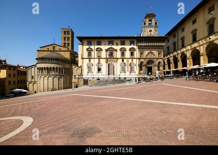 Arezzo Tuscany Italy. Piazza Grande Stock Photo