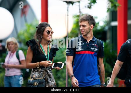 Pierre Gasly (FRA) Scuderia Toro Rosso with his girlfriend Caterina Masetti Zannini.  19.09.2019. Formula 1 World Championship, Rd 15, Singapore Grand Prix, Marina Bay Street Circuit, Singapore, Preparation Day.  Photo credit should read: XPB/Press Association Images. Stock Photo