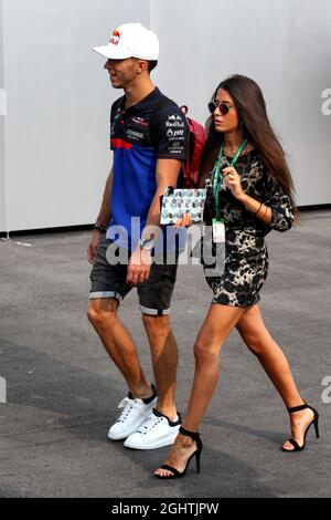 Pierre Gasly (FRA) Scuderia Toro Rosso with his girlfriend Caterina Masetti Zannini (ITA).  22.09.2019. Formula 1 World Championship, Rd 15, Singapore Grand Prix, Marina Bay Street Circuit, Singapore, Race Day.  Photo credit should read: XPB/Press Association Images. Stock Photo