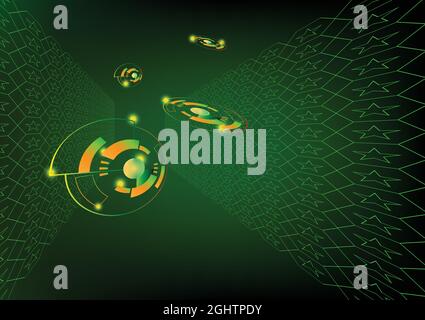 Abstract backgrounds hi-tech technology light shiny perspective icon element decoration pattern design wallpaper backdrop vector illustration EPS10 Stock Vector