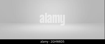 Abstract pastel gray color and gradient white light background in studio table backdrops display product design. Blank empty space room for showing. B Stock Photo