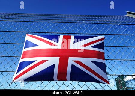 Circuit atmosphere - Flag.                                 02.08.2020. Formula 1 World Championship, Rd 4, British Grand Prix, Silverstone, England, Race Day.  Photo credit should read: XPB/Press Association Images. Stock Photo