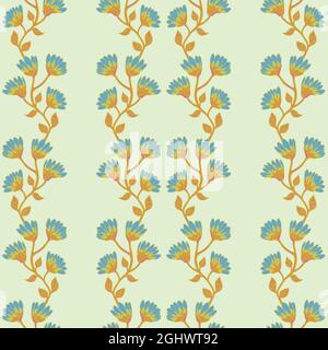 Vector seamless pattern with hand drawn flowers. Beautiful floral ornament. Stock Vector