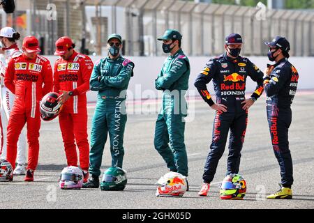 L to R): Charles Leclerc (MON) Ferrari; Carlos Sainz Jr (ESP 