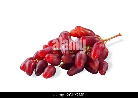 Ripe red grapes isolated on a white background. Stock Photo