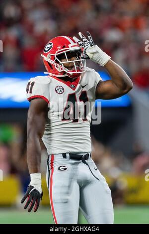 Georgia linebacker Channing Tindall (41) defends in coverage during the ...