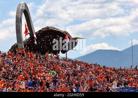 Circuit atmosphere - fans in the grandstand.  03.07.2021. Formula 1 World Championship, Rd 9, Austrian Grand Prix, Spielberg, Austria, Qualifying Day.  Photo credit should read: XPB/Press Association Images. Stock Photo