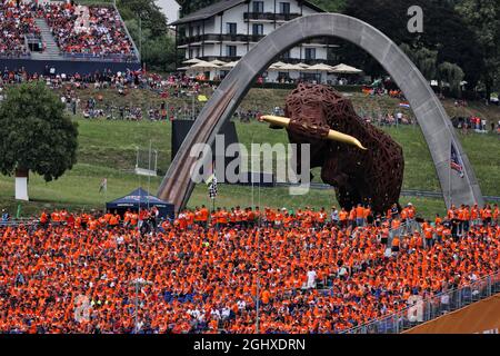 Circuit atmosphere - fans in the grandstand.  04.07.2021. Formula 1 World Championship, Rd 9, Austrian Grand Prix, Spielberg, Austria, Race Day.  Photo credit should read: XPB/Press Association Images. Stock Photo