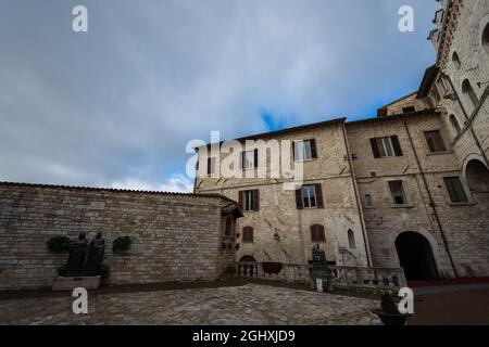 Already in a document of 1398, a small church is mentioned built on the place that tradition identifies as 'the paternal and birthplace of St. Francis Stock Photo