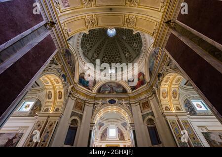 Already in a document of 1398, a small church is mentioned built on the place that tradition identifies as 'the paternal and birthplace of St. Francis Stock Photo